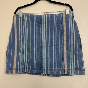 Vintage Wild Fable Denim Colorblock Mini Skirt Womens 14